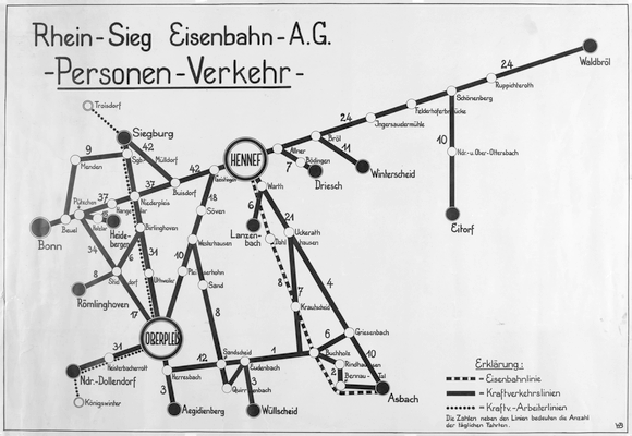 Liniennetz RSE Personenverkehr ca. 1954-1956